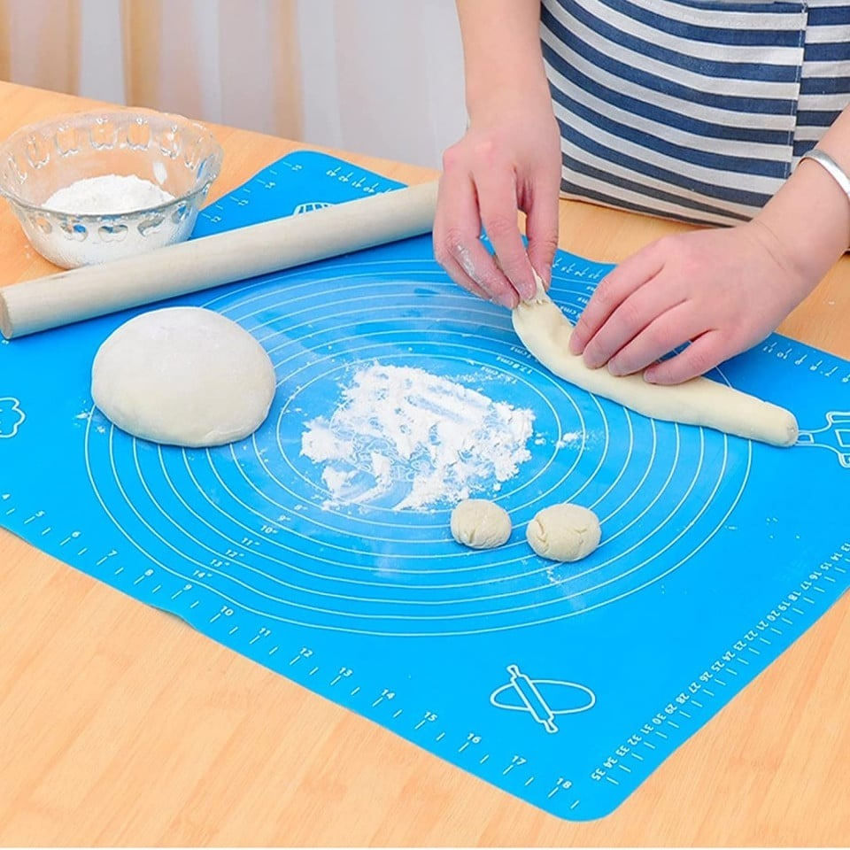 Covoras pentru aluat din silicon, foaie antiaderenta, 60x80 cm, Albastru, 557COF - imagine 10